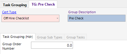 Task Grouping Record