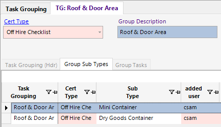 Standard Task Grouping